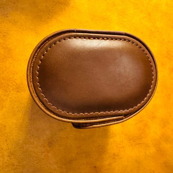 Leather Engraved Personalized Travel Brown Gold Watch Holder Case NEW in Box - Picture 6 of 7